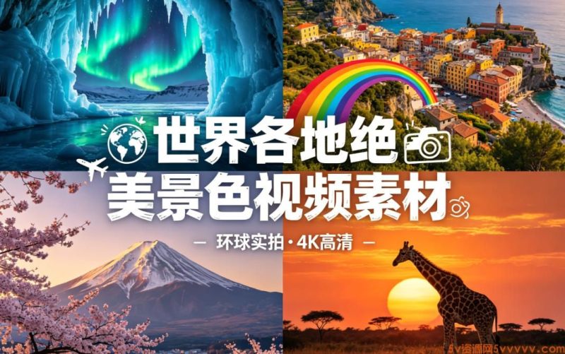 世界各地的绝美景色大全：矩阵风景音乐号视频素材-未央阁资源网
