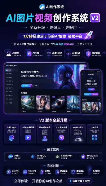 AI图片视频创作系统源码PHP+MySQL-未央阁资源网