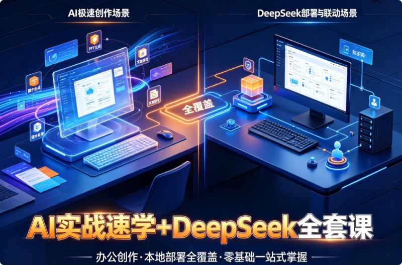 DeepSeek全套课：本地部署全覆盖，零基础一站式掌握AI生产力-未央阁资源网